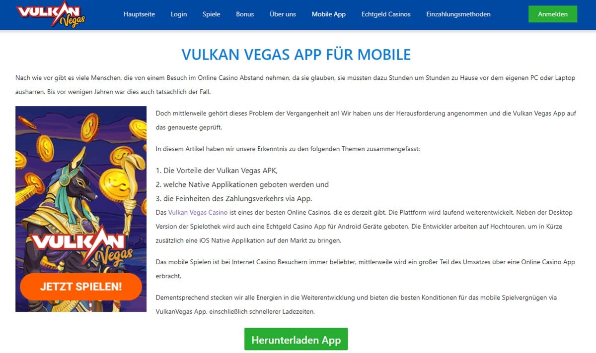 Vulkan Vegas APP