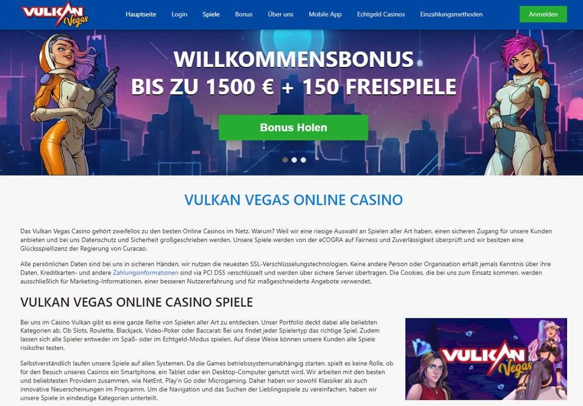 Vulkan Vegas Seite