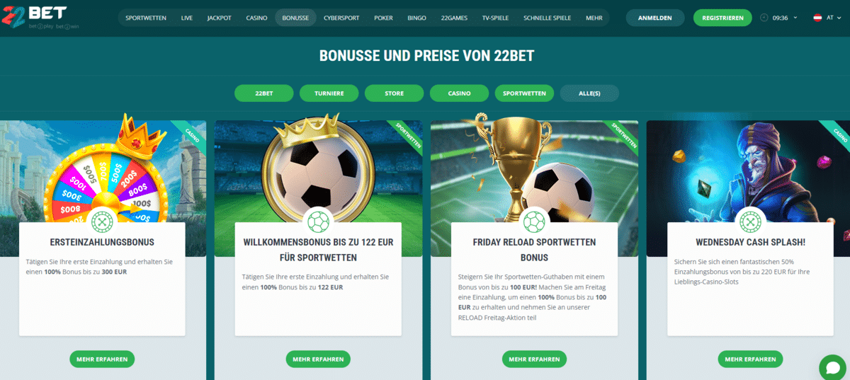 22bet Bonus