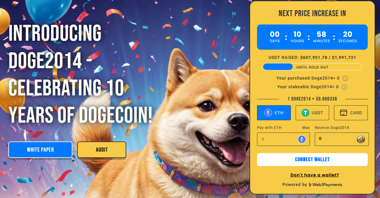 Kryptowale stürmen zu Doge2014 for big Boni