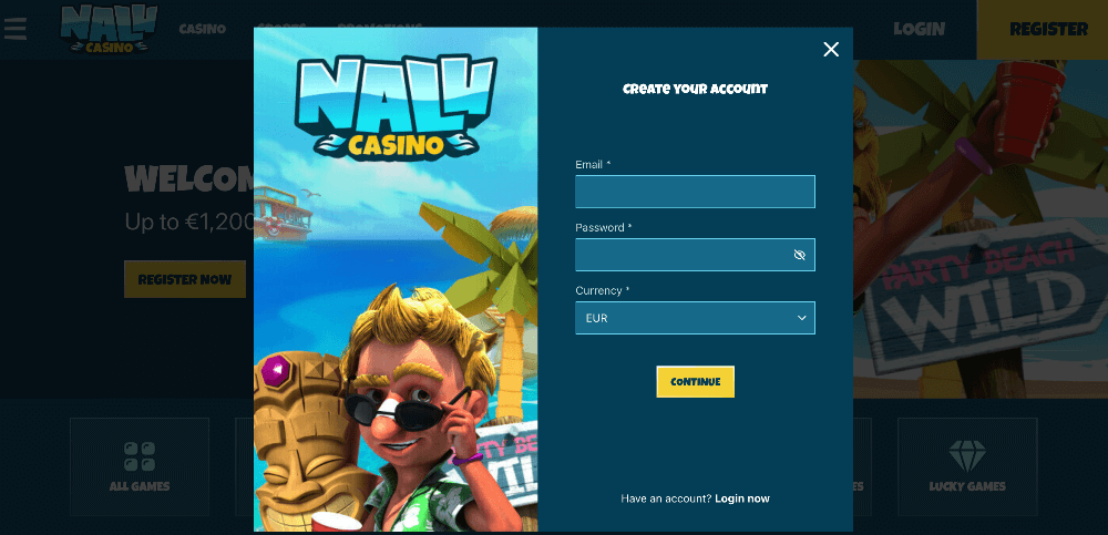 Nalu Casino Account aanmaken