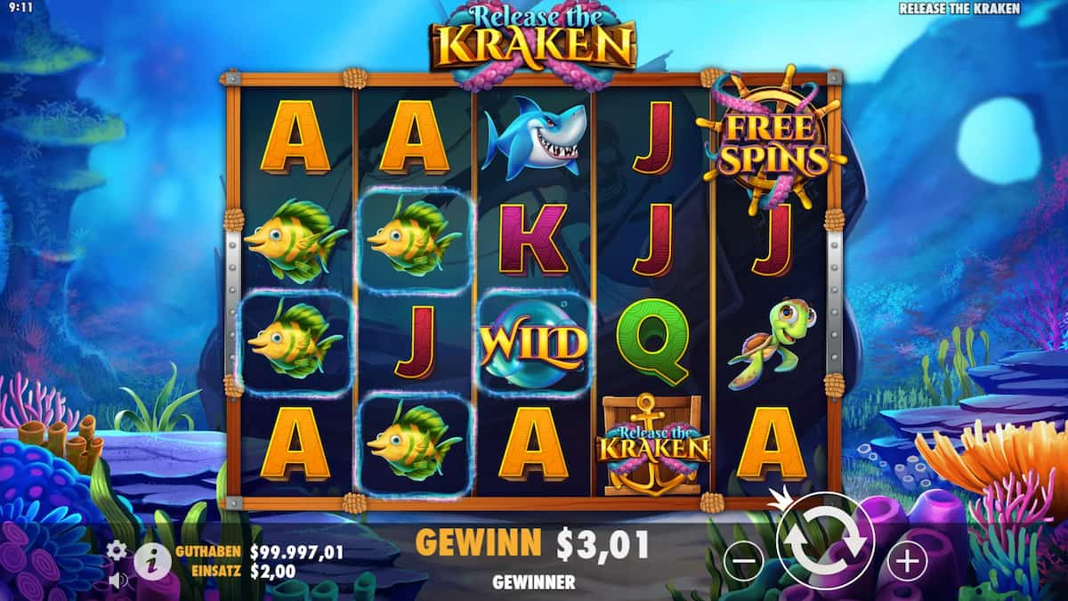 Symbole von Spiel bei Release the Kraken