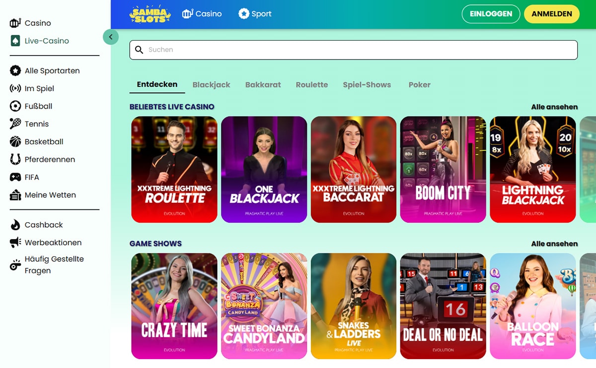 Samba Slots - Live Casino