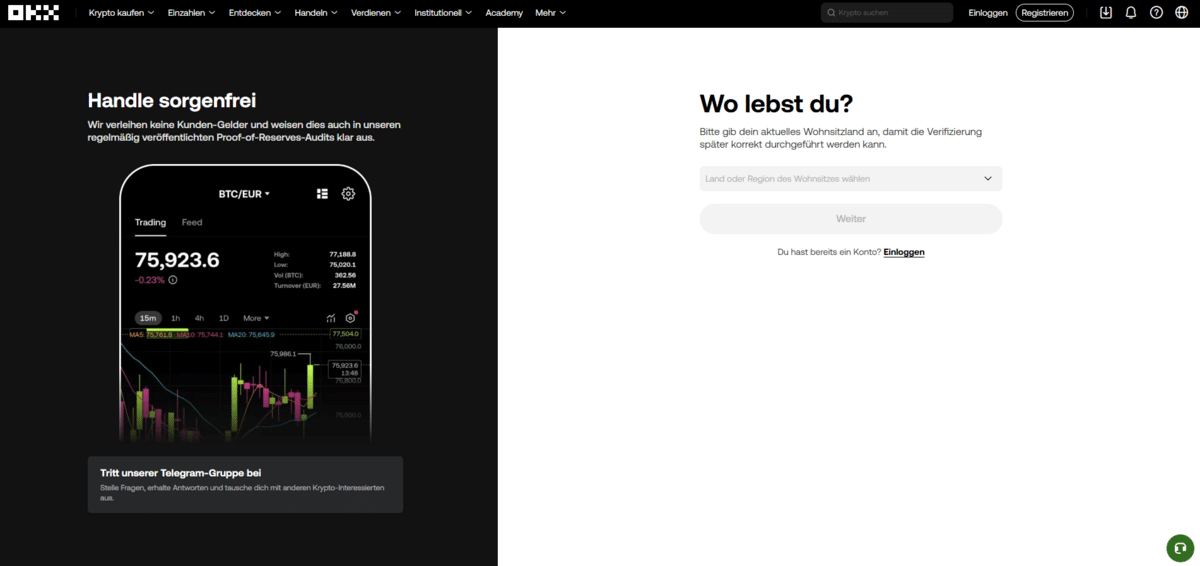 OKX Registrierung