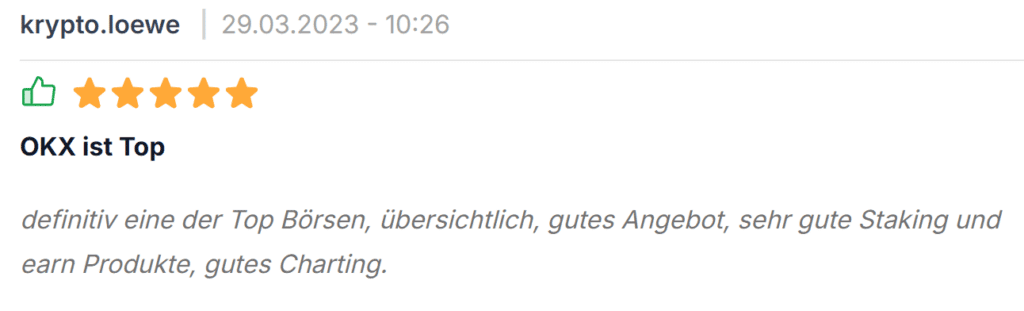 OKX positive Meinung