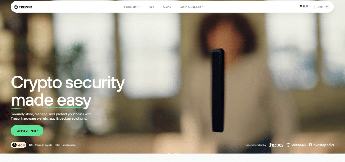 Trezor Model T Homepage