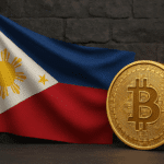 Philippinen Flagge und Bitcoin