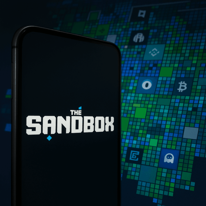 The Sandbox Logo auf Smartphone