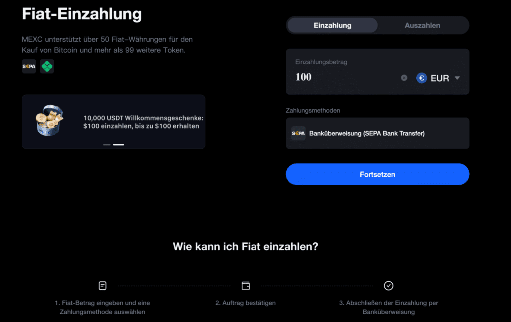 Mexc Einzahlungen