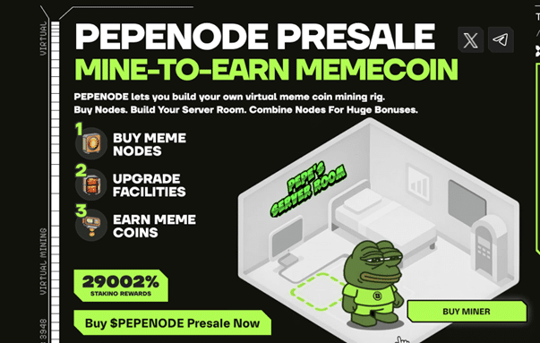 PEPE-, BONK- und PENGU-Händler hoffen durch PEPENODE auf frühe Meme-Coin Gewinne