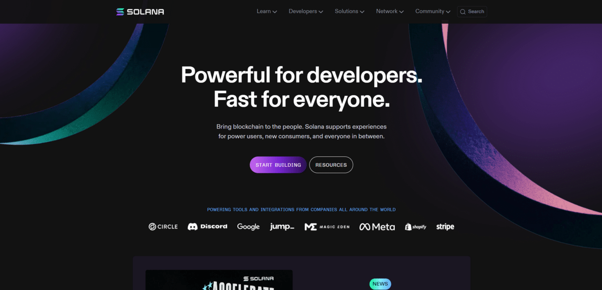 Solana Homepage
