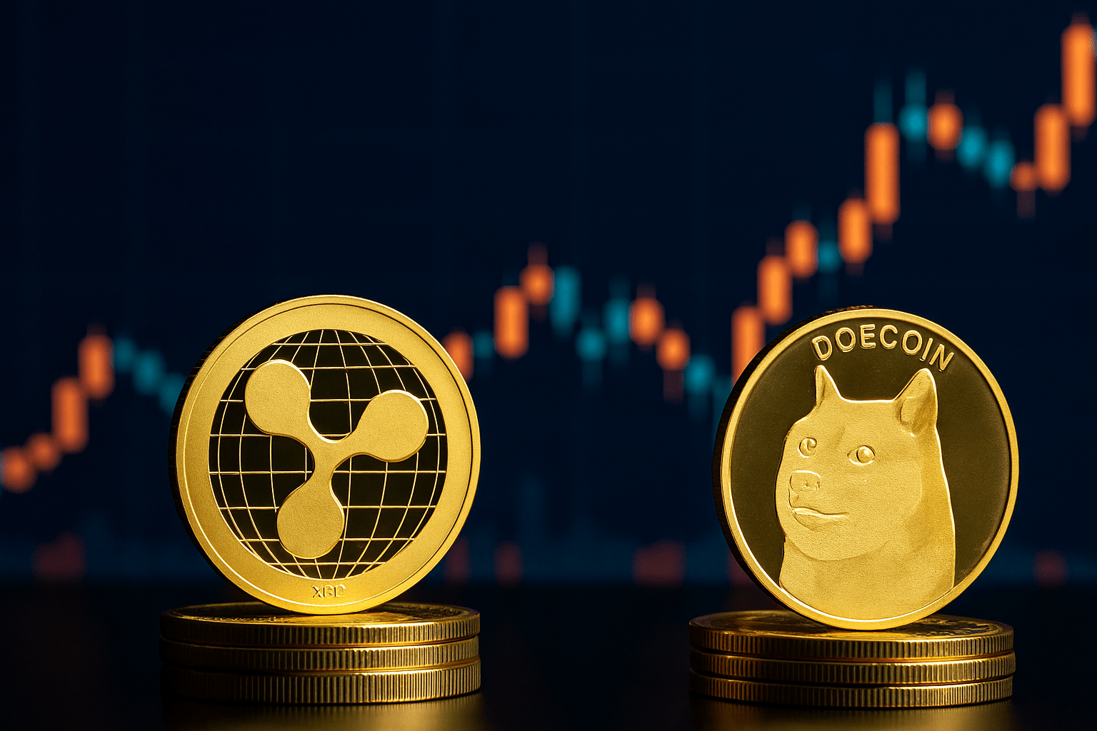 XRP Coin und Dogecoin