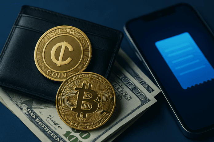 Coins mit Smartphone