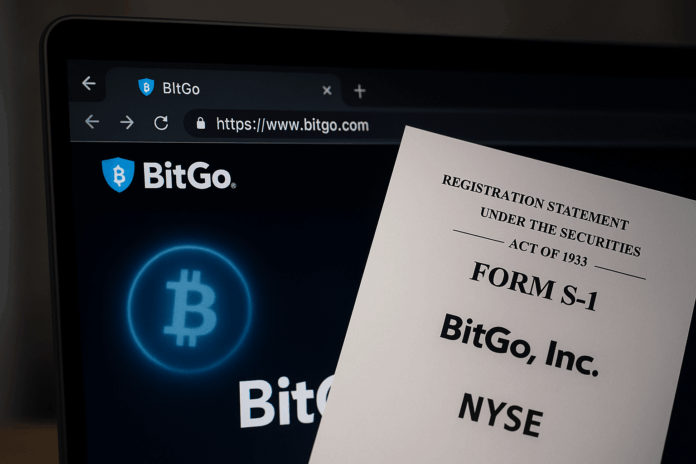 Bitgo auf einem Laptop und Börsenformular Bitgo auf einem Laptop und Börsenformular