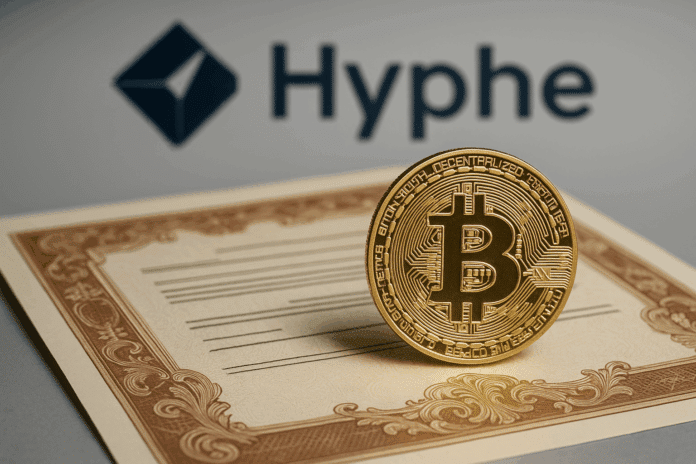 Bitcoin vor Hyphe Logo
