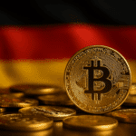 Bitcoin vor Deutschland-Flagge