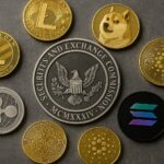 Memecoins und SEC Logo