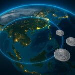 Karte von Asien mit Stablecoins