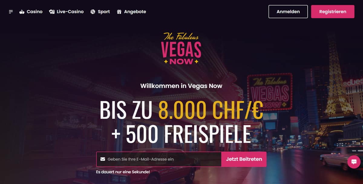 vegas now casino bonus schweiz
