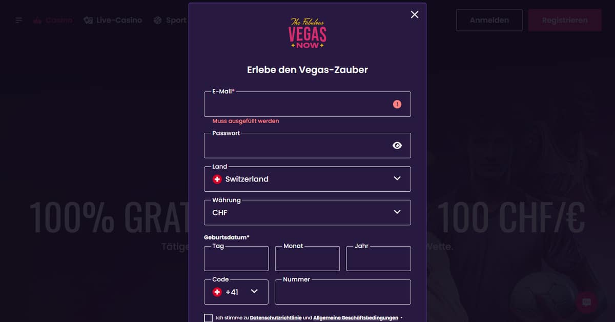 vegas now casino registrierung schweiz