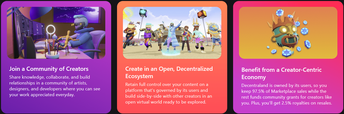 Decentraland Anwendungen