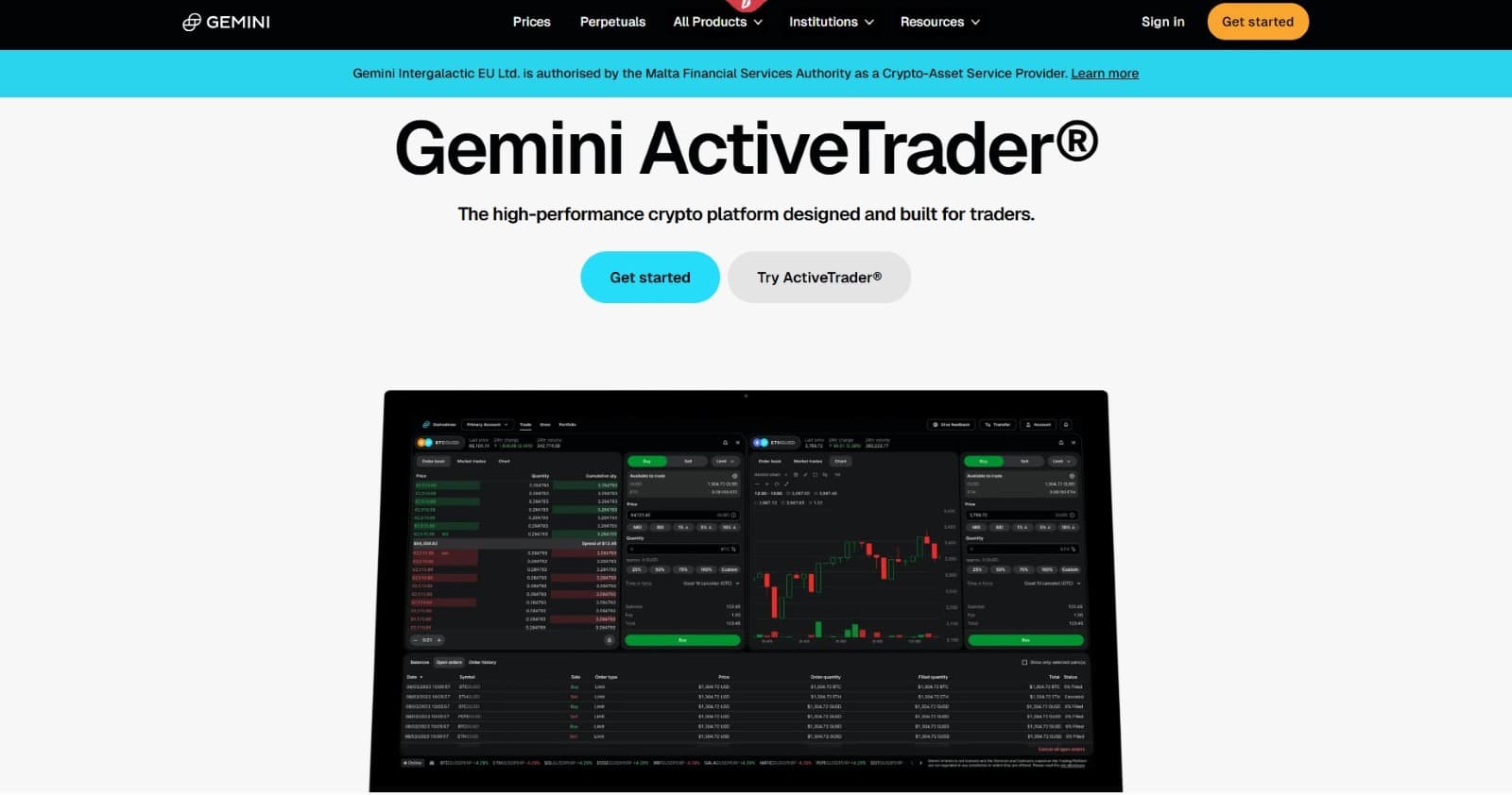 Gemini borse active trader