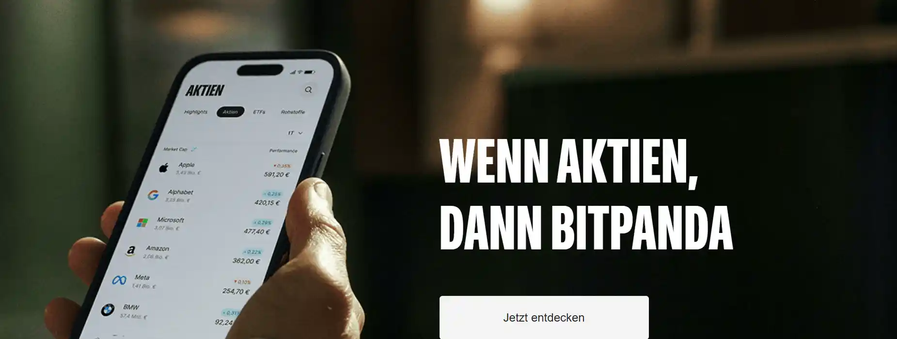 Bitpanda startet Aktienhandel: €1 pro Trade + 1 % Cashback