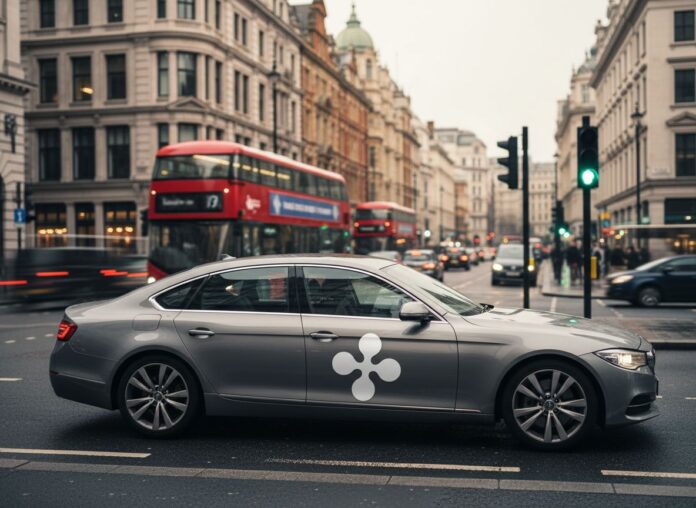 Auto mit Ripple Logo in London
