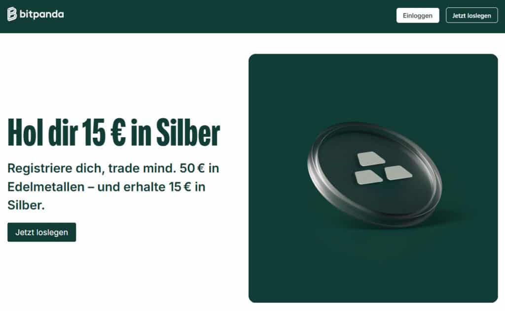 15 Euro in Silber bei Bitpanda