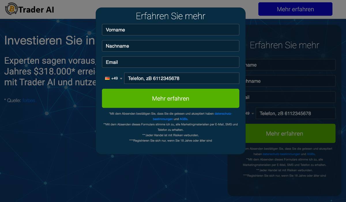 AI-Trade App registrierung