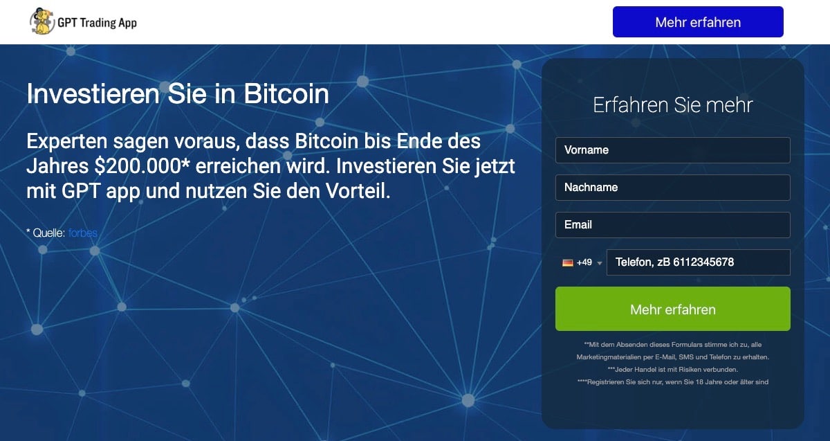 GPT App Webseite