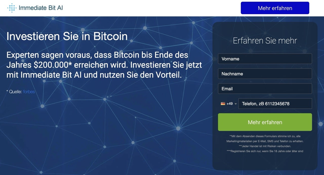 Immediate Bit AI Webseite