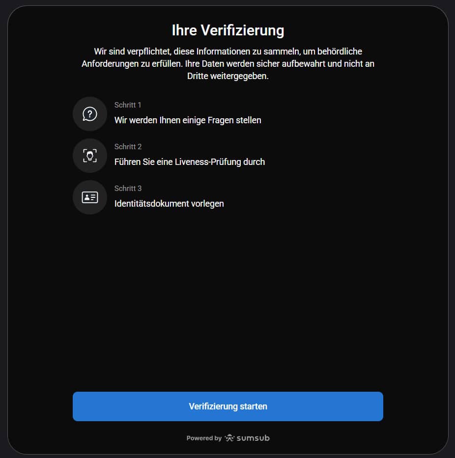 PrimeXBT Verifizierung
