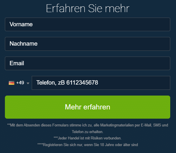 TradeVision Registrierung