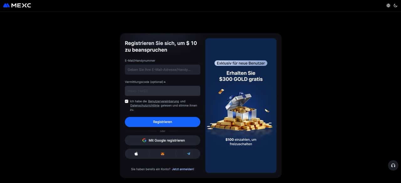 Mexc Webseite