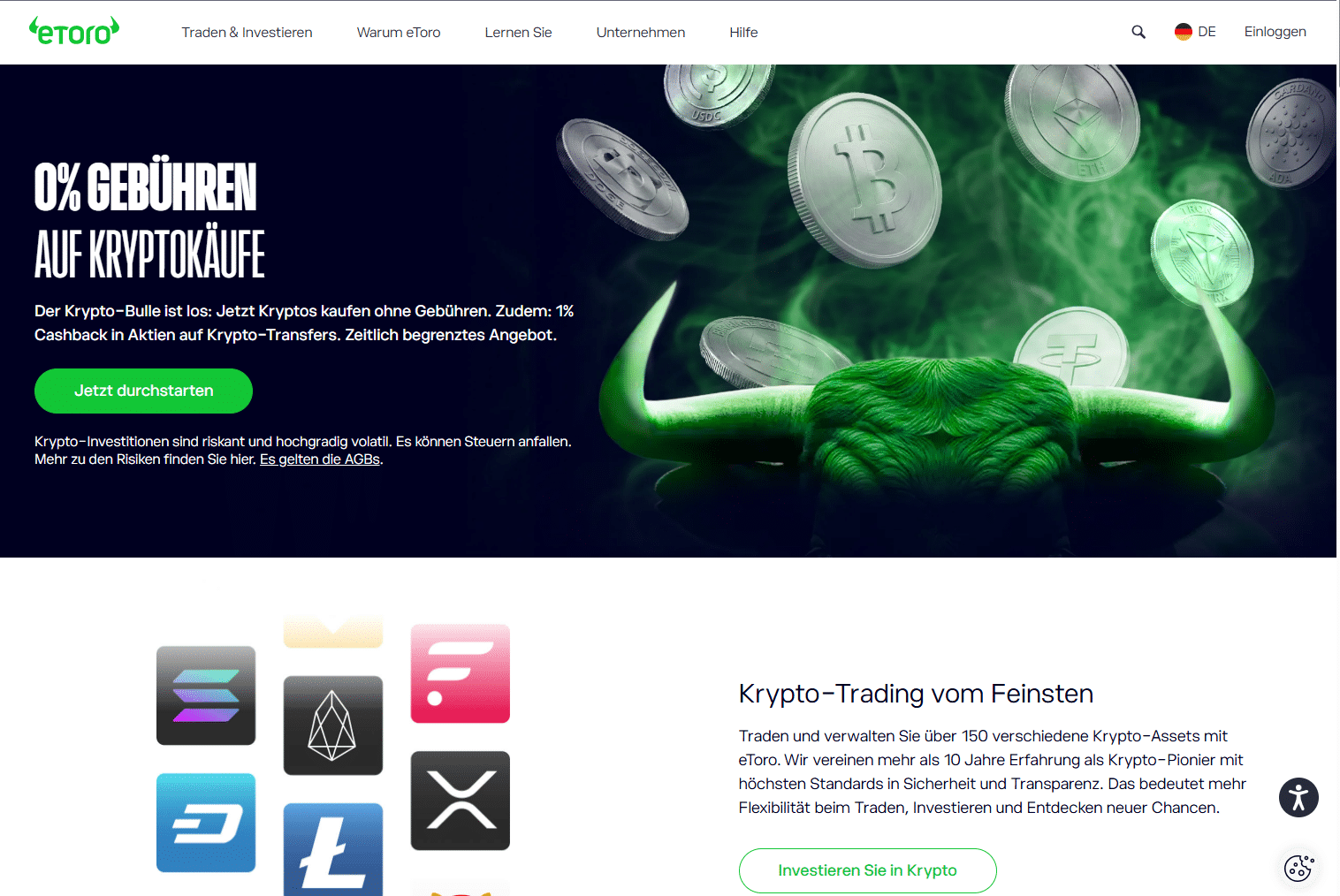 eToro Krypto Börse im Test