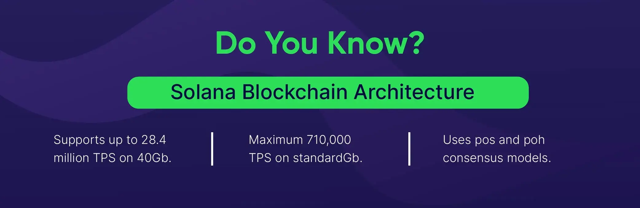 Informational graphic detailing Solana blockchain capabilities and features.
