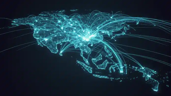 xrp-sbi-expansion-swell-2026-southeast-asia Digital payment network connecting Southeast Asian cities with glowing data streams