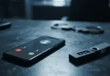 Smartphone and crypto wallet with handcuffs symbolizing cryptocurrency fraud investigation