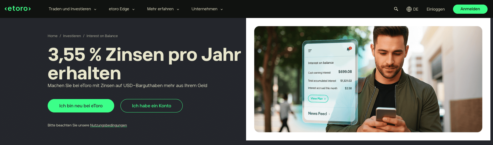 etoro zinsen