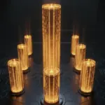 Twelve glowing pillars in digital vault representing Bitcoin wallet concentration and blockchain data