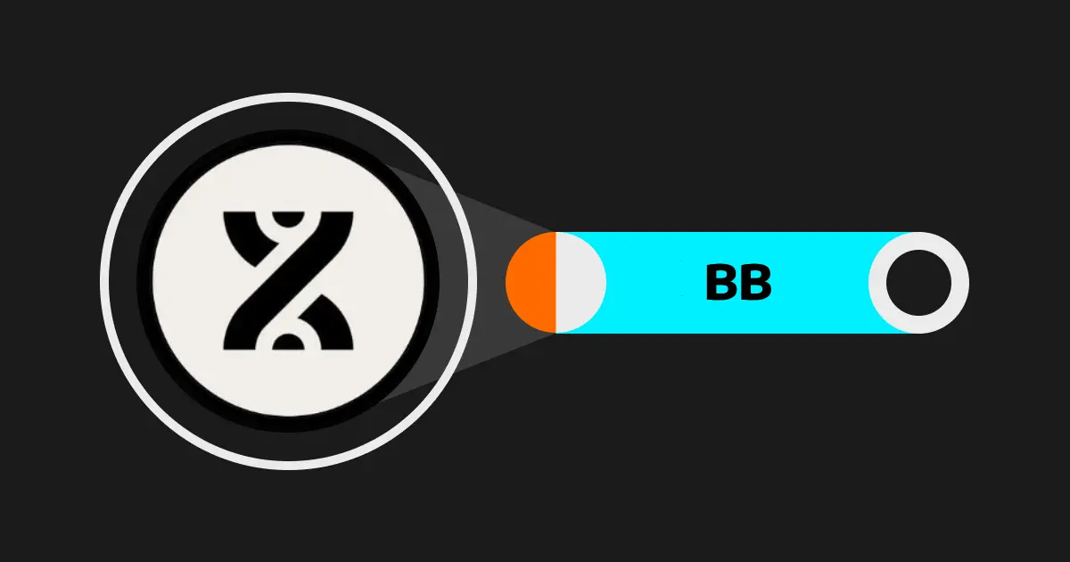 BounceBit BB crypto token logo featuring a stylized black symbol in a white circle and the BB ticker
