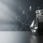 Ethereum validator hardware and network lights representing pressure on staking yields