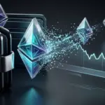 Ethereum-Whales erhöhen Verkaufsdruck – 2.300 Dollar im Fokus Ethereum token transfer visualized against market support, illustrating whale selling pressure and downside risk.