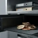 MARA setzt Bitcoin-Reserven als milliardenschwere Kreditsicherheit ein Bitcoin reserves secured in a vault symbolize cryptocurrency pledged as collateral for corporate financing