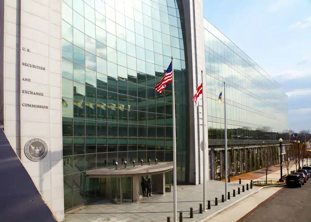 Exterior view of the U.S. Securities and Exchange Commission headquarters building in Washington, D.C.