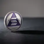 Solana SOL cryptocurrency coin with dramatic lighting on dark gradient background