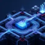 Uniswap wird zum Liquiditätsmotor der Robinhood Chain Uniswap-Liquidität treibt das Wachstum der Robinhood Chain in einer digitalen Blockchain-Visualisierung an.