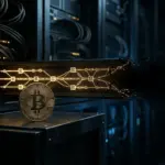 598,5 BTC bleiben nach Liquid-Hack verschwunden Dunkle Blockchain-Infrastruktur mit Bitcoin-Symbol und unterbrochener Transaktionsspur nach einem Krypto-Hack