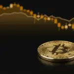 Goldener Bitcoin vor einer fallenden Marktbewegung nach gemischten US-Konjunkturdaten